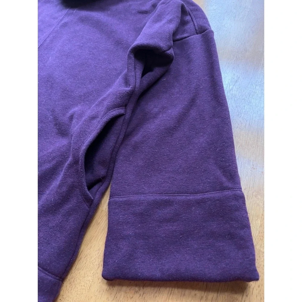 Athleta Cozy Karma Funnel Neck Sweatshirt Fleece‎ Burgundy Pullover Top, Size S